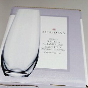 Meridian Champagne Stemless Glass Flutes Set of 4